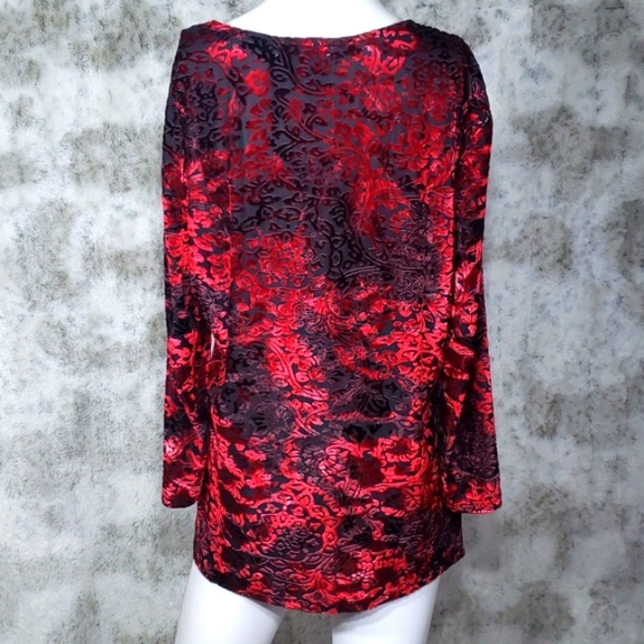 DB Established 1962 Multi-Layer Volcanic Velvet Shirt Bright Red/Black Sz L. - Picture 8 of 10